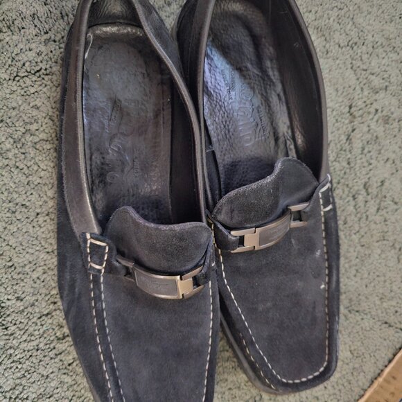 Salvatore Ferragamo Suede Black Male Loafers size 10.5 main image 4
